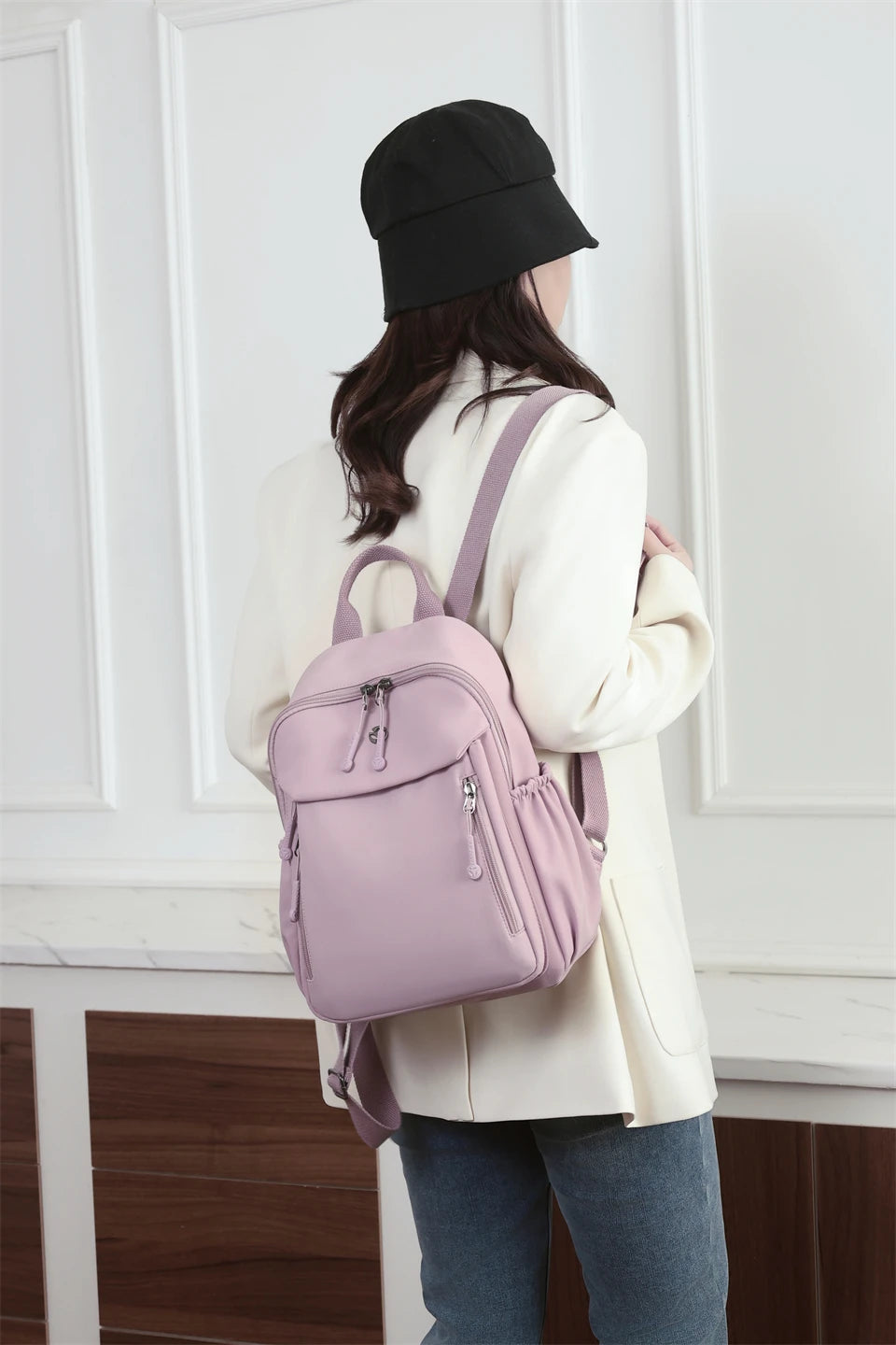 Waterproof Nylon Backpack Women Casual Simple Daypack Large Capacity Schoolbag for Girls Lightweight Back Pack Ladies Travel Bag - Clikcy