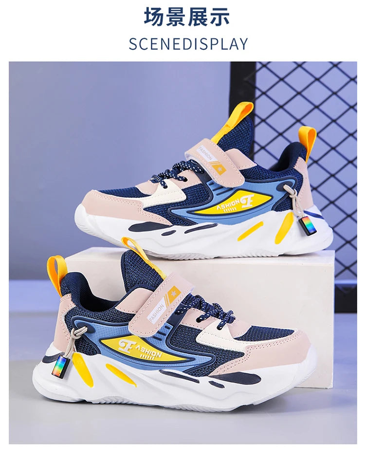 Kids' Sneakers Children Casual Sports Shoes for Boys Breathable Summer Mesh Kids Hook&Loop Students Girls School Running Shoes - Clikcy