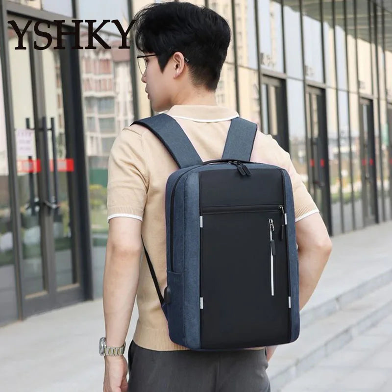 Women Fashion backpack soft leather multi-functional bag Polyester large capacity computer backpack - Clikcy