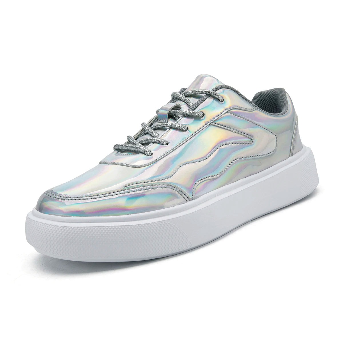 Outdoor Men's Sneakers Comfortable Leather Men's Platform Shoes Casual Lace-up Vulcanized Shoes Black White Walking Shoes - Clikcy