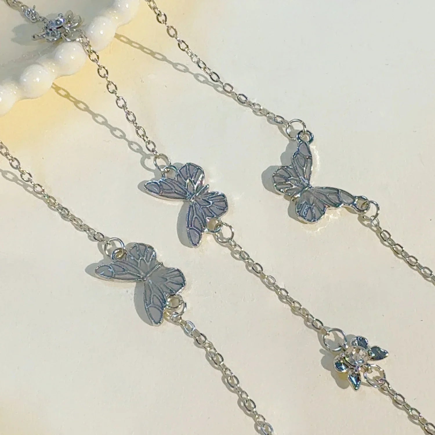 1Set Glow in The Dark Pendant Necklace Bracelet Mermaid Spiral Fashion Jewelry Night Necklace Butterfly Necklace Women Jewelry - Clikcy