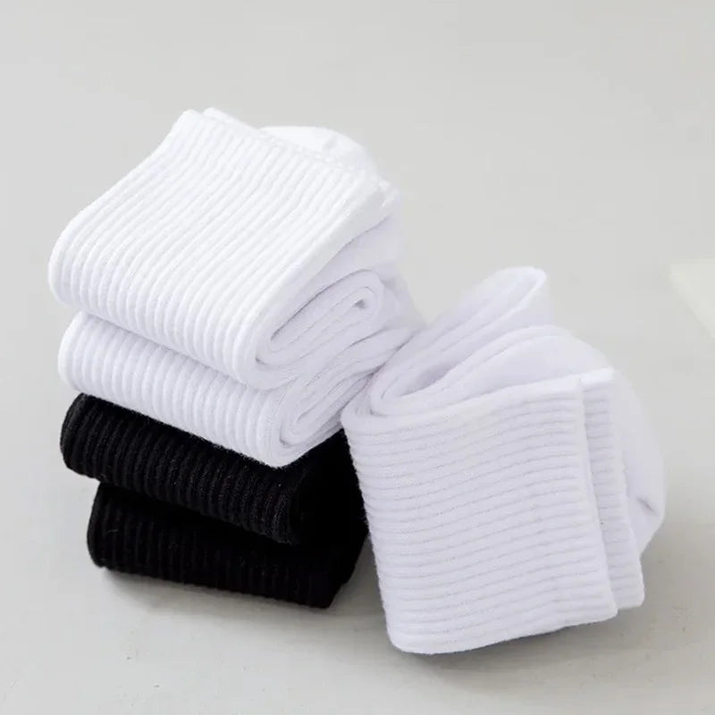 5Pairs Brand Men Cotton New Style White Socks Men Soft Breathable Sports Long socks Summer Winter for Male Socks Plus Size - Clikcy