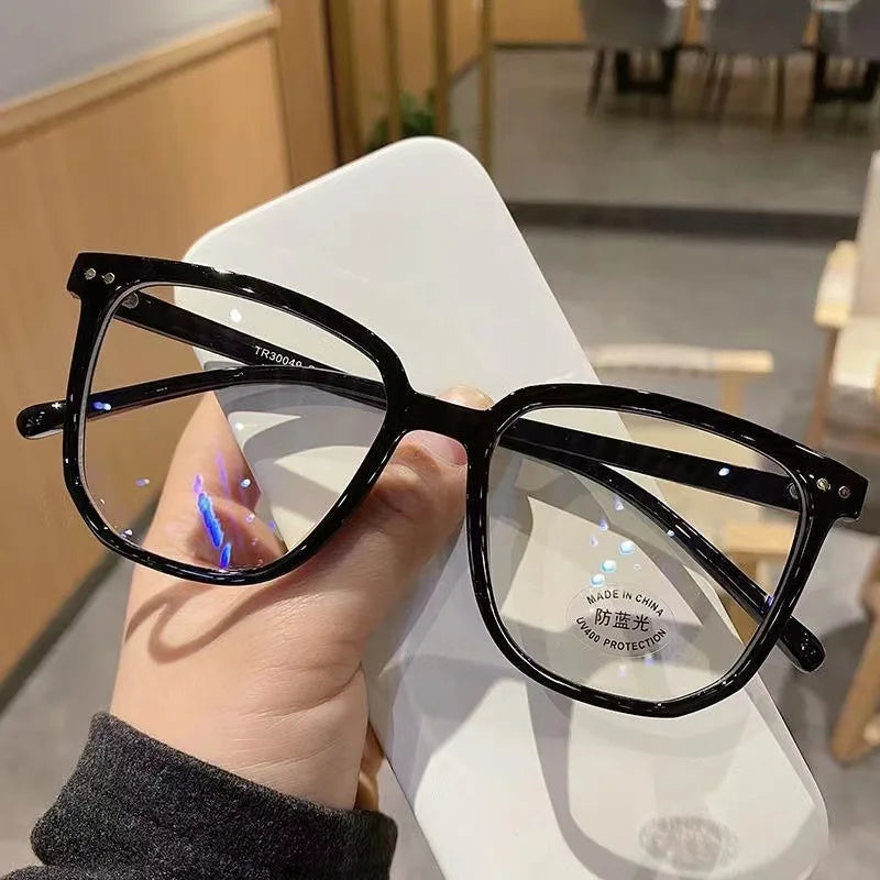 Anti-blue Light Glasses for Women with Regular Eyeglass Frame Finished Retro Flat Light Frame - Clikcy