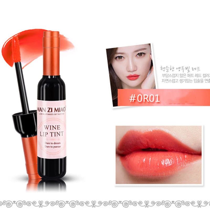 2023 Lipstick Lipgloss Waterproof Long Lasting Lovely Tint Wine Bottle Shape Lip For Women Makeup Gloss Red Sexy Cosmetic - Clikcy