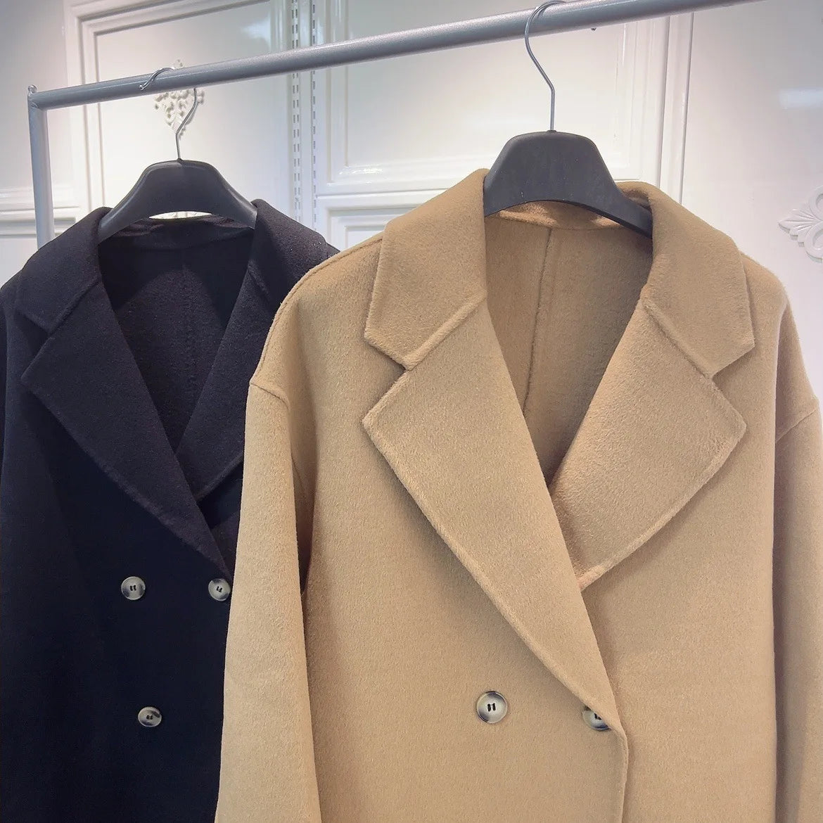 2025 Autumn Women Drouble Breasted Woolen Coat Fashion Loose Style Women Winter Clothes Long Coats Tops New - Clikcy