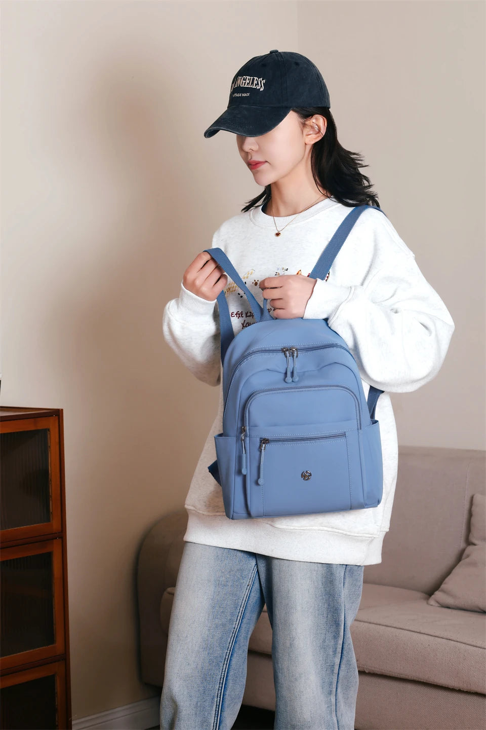 Waterproof Nylon Back Pack Women Multi Pockets Backpacks for Student Daypack Big School Bag Ladies Large Capacity Travel Bag - Clikcy