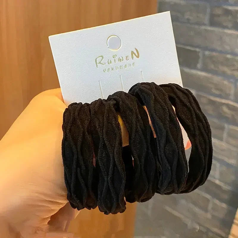 5pcs/Bag Women High Elastic Seamless Hair Rope Durable Girls No Crease Ponytail Holder Rubber Band Hair Accessories - Clikcy