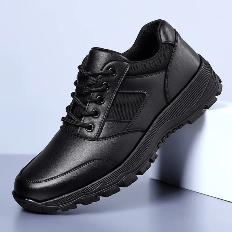 New Platform Cow Leather Casual Sneakers for Men Designer Autumn Winter Cotton Black Outdoor Men's Sports Shoes Zapatos Hombre - Clikcy