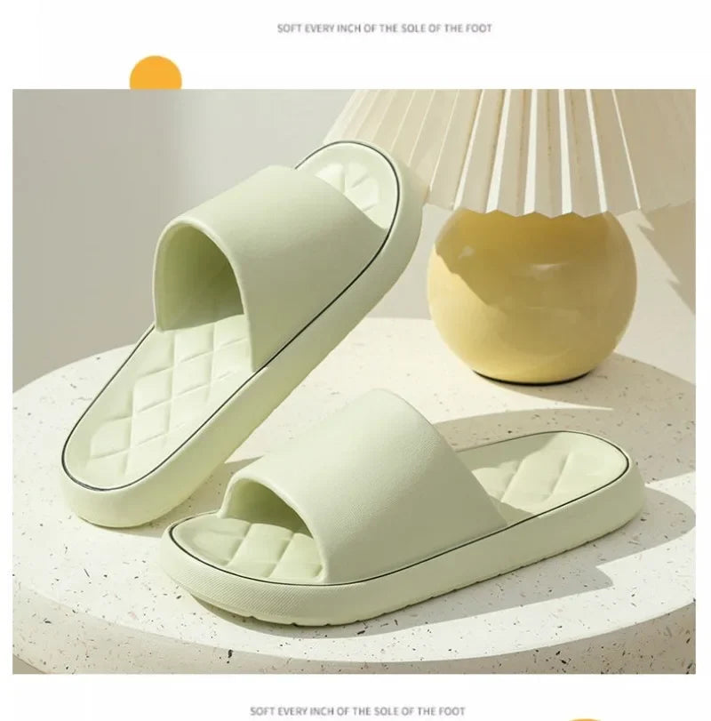 Plus Size 47 48 49 Super Light Soft Men Slippers Simple Couple's Slides EVA Elastic Shoes Colorful Indoor Bathroom Slippers - Clikcy