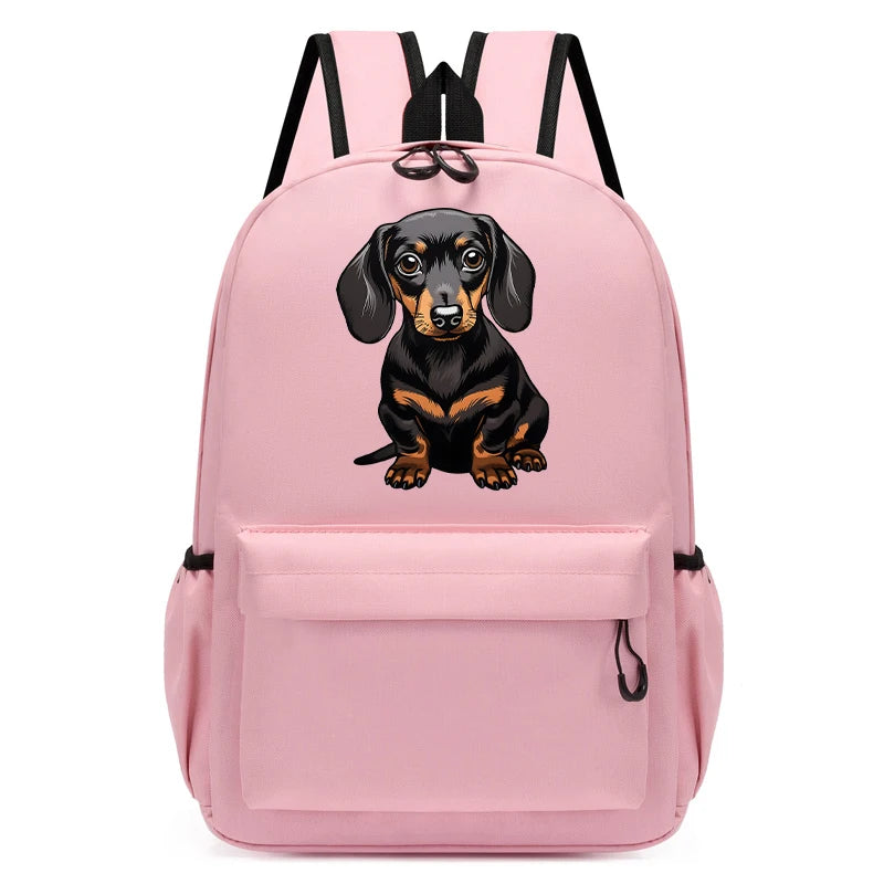 Fashion Children's Backpack Cartoon Dachshund Dog Graphic School Bag Kids Boys Girls Kindergarten Student Schoolbag Back Pack - Clikcy