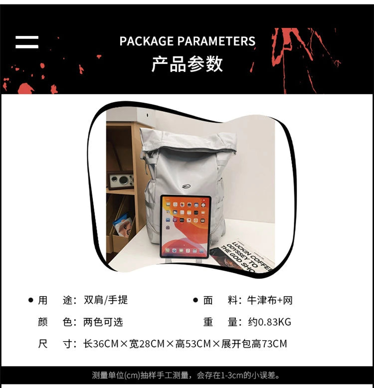 High Street Backpack for Men Women New Streetwear Bags Fashion Backpack Outdoor Leisure Unisex Couple Large Capacity Backpacks - Clikcy