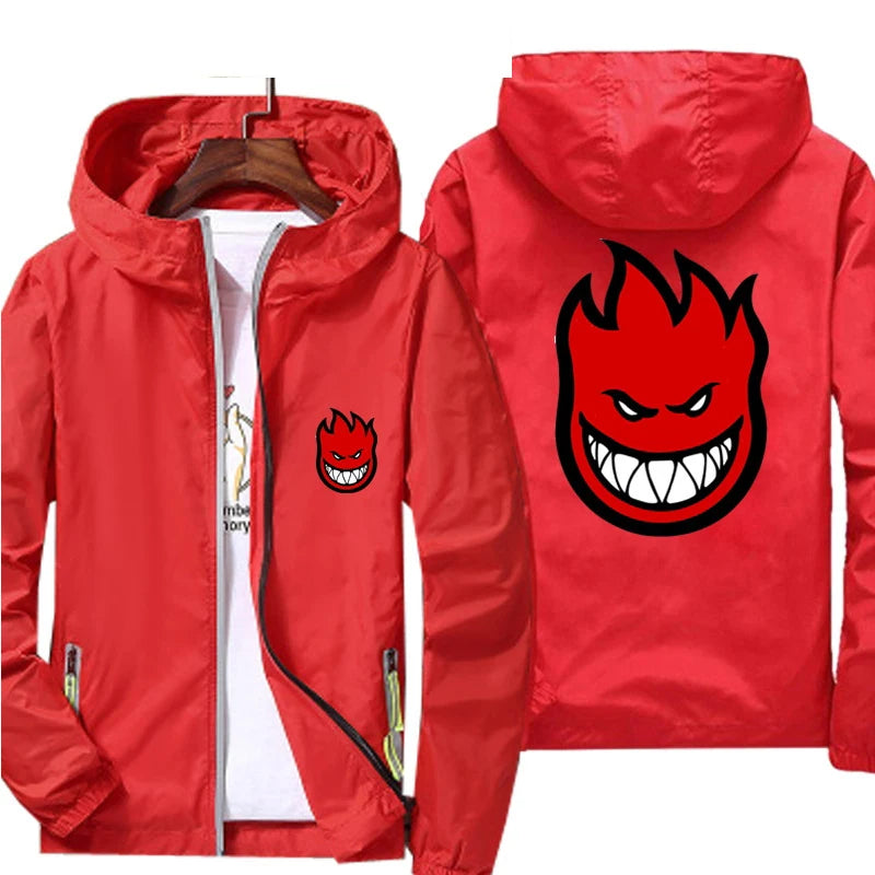 Ripper Spitfire Zombie Wheels Bomber Men Jacket Plus Size Thin Windbreaker Skin Ultra Light Slim Fit Pilot Hooded Coat Cycling - Clikcy