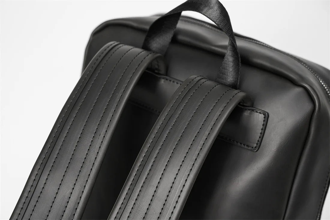 Retro Fashion Laptop Backpack Men Korean Style Flap Men's Backpacks High Quality PU Leather Travel Back Bag Student Schoolbags - Clikcy