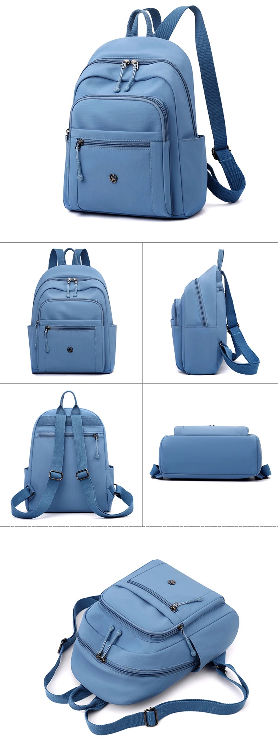 Waterproof Nylon Back Pack Women Multi Pockets Backpacks for Student Daypack Big School Bag Ladies Large Capacity Travel Bag - Clikcy