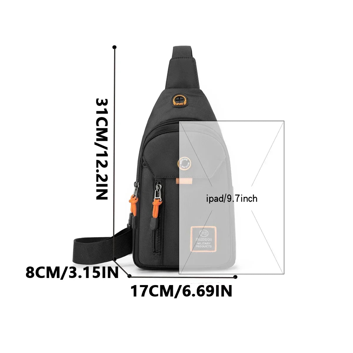 Mens Adventure Sling Backpack - Spacious Rugged for Outdoor Sports Hiking and Travel - Versatile Chest Bag with Multiple Pockets - Clikcy