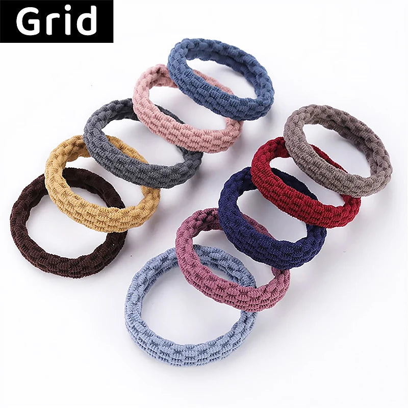 10PCS Women Girls Simple Basic Elastic Hair Bands Ties Scrunchie Ponytail Holder Rubber Bands Fashion Headband Hair Accessories