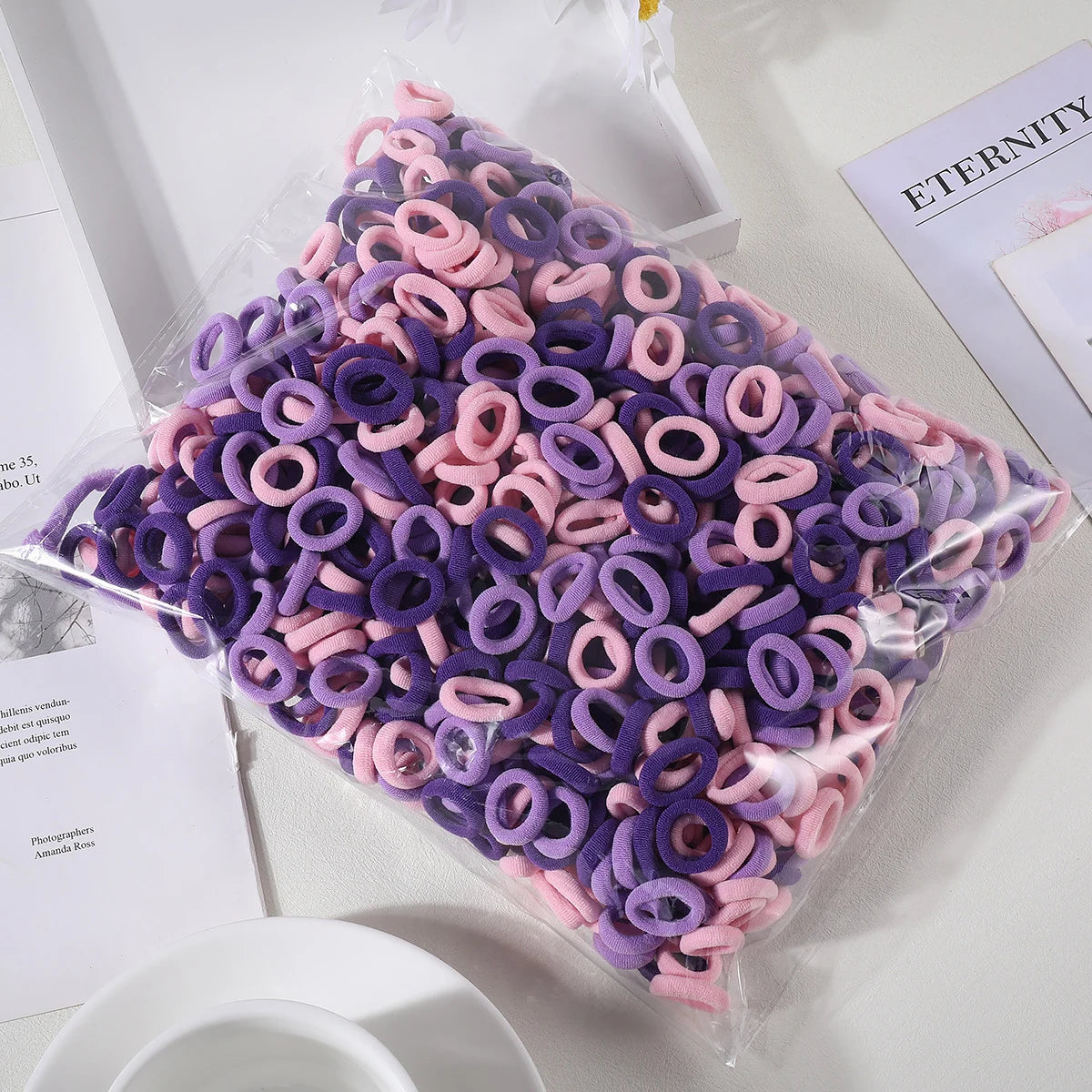 100PCS Colorful Basic Nylon Ealstic Hair Ties for Girls Children Ponytail Hold Scrunchie Rubber Band Kids Basic Hair Accessories - Clikcy