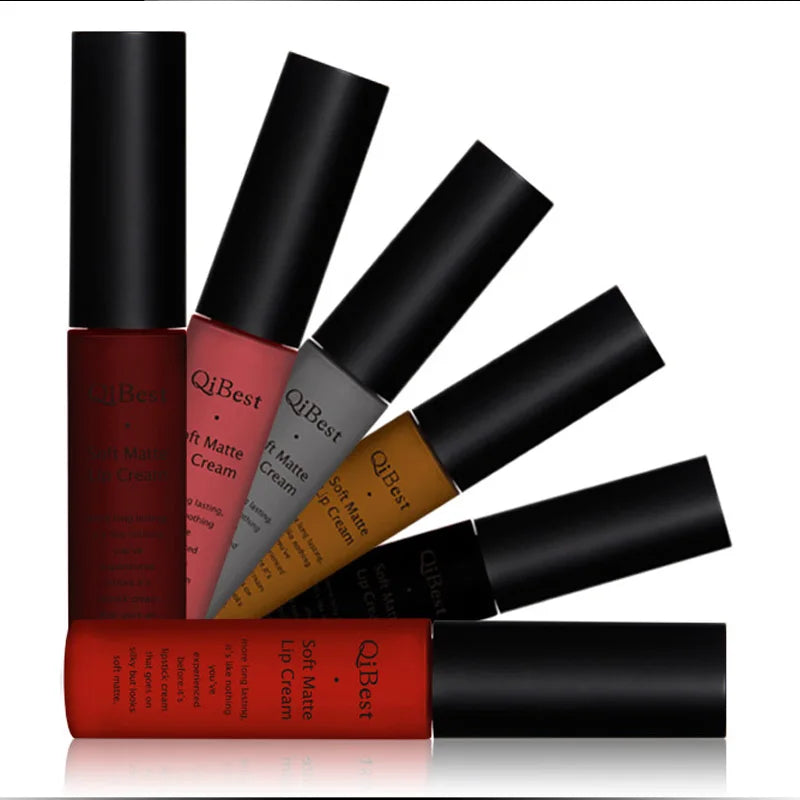 Matte Liquid Lipstick Waterproof Long Lasting Velvet Lip Gloss Tint Tube Matte Nude Pigment Red Black Makeup Cosmetics Lipsticks - Clikcy