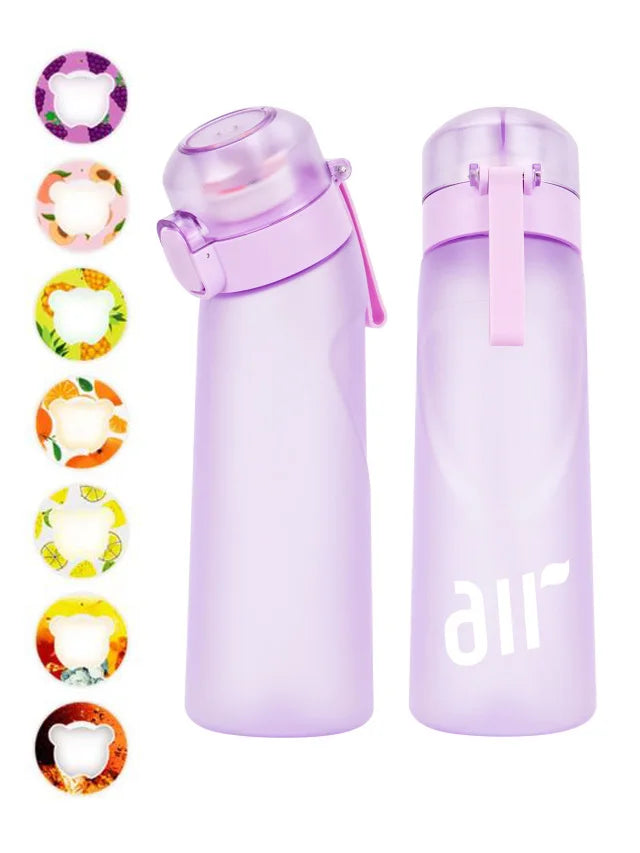 1pc Air Water Bottle With 1pc Random Flavor Pods Portable Transparent With Straw Leak Proof Suitable for Outdoor Sports - Clikcy
