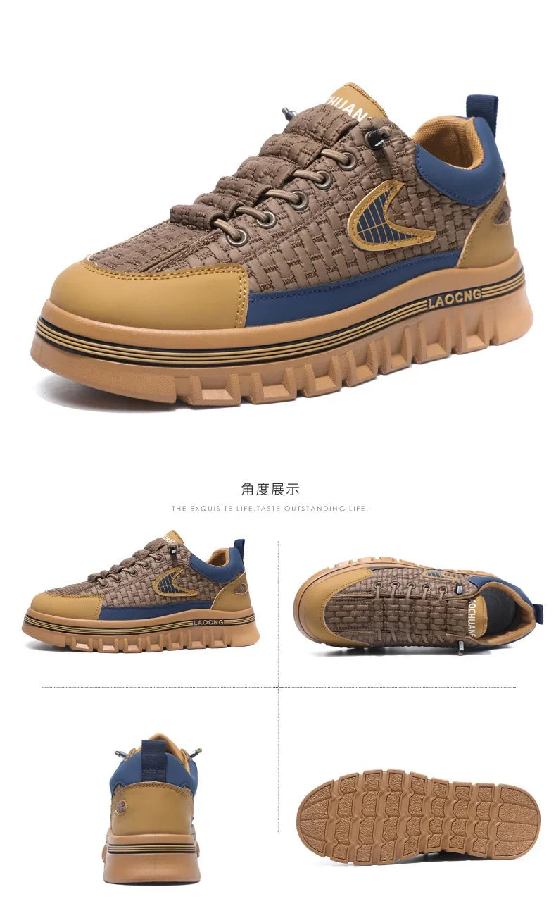 Spring and Autumn paragraph Men Chunky Sneakers Fashion Non-slip  Men's Sneakers comfortable Casual Board Shoe