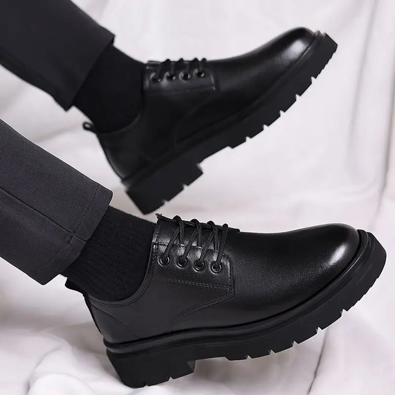 Leather Casual Round Toe Social Shoe Male Black Men's Formal Shoes Business Cheap Clearance Liquidation Clothing 2024 Trend 39