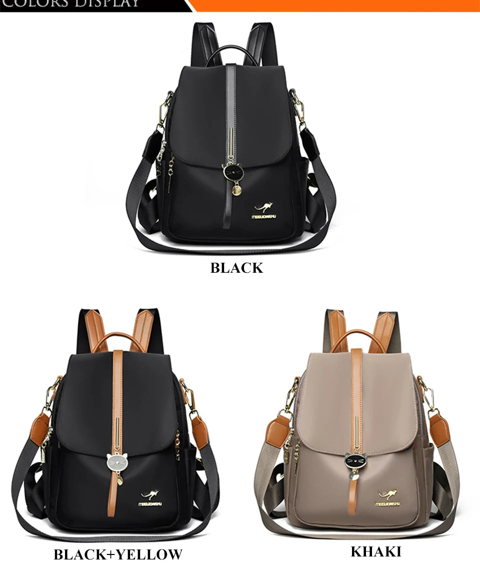 Cute Pendant Backpack Women Waterproof Nylon Back Pack Fashion College Daypack High Capacity School Bag for Girls Travel Bag - Clikcy