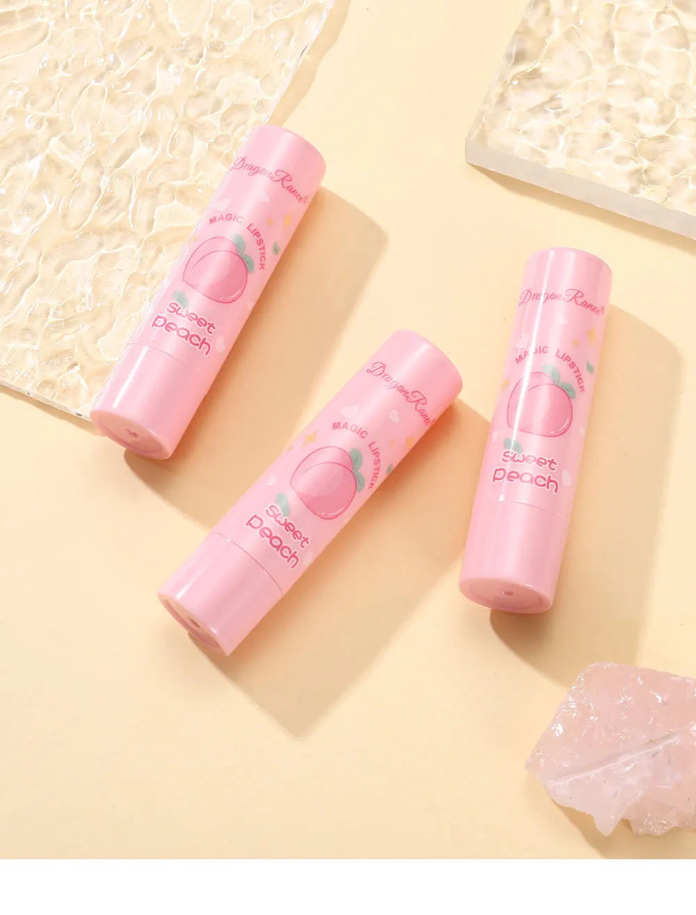 1PC Color Changing Lip Balm Temperature Change Tinted Lipstick Peach Moisturizing Lasting Waterproof Makeup Lip Care Cosmetics - Clikcy