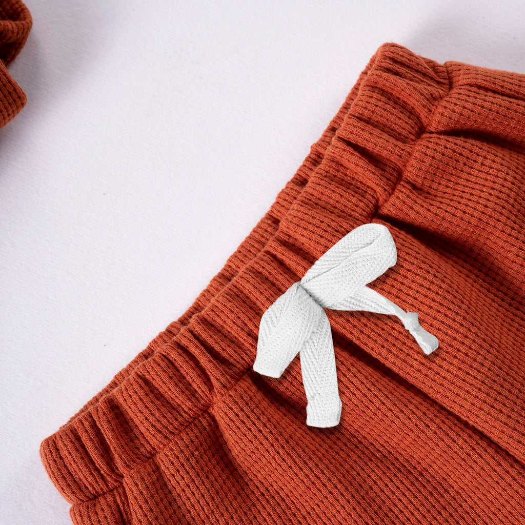 Kids Suit Summer Boys Girls Solid Colour Suit 0-6Y Cute Bear Short Sleeve + Breathable Shorts 2pcs Comfortable and Skin-friendly - Clikcy