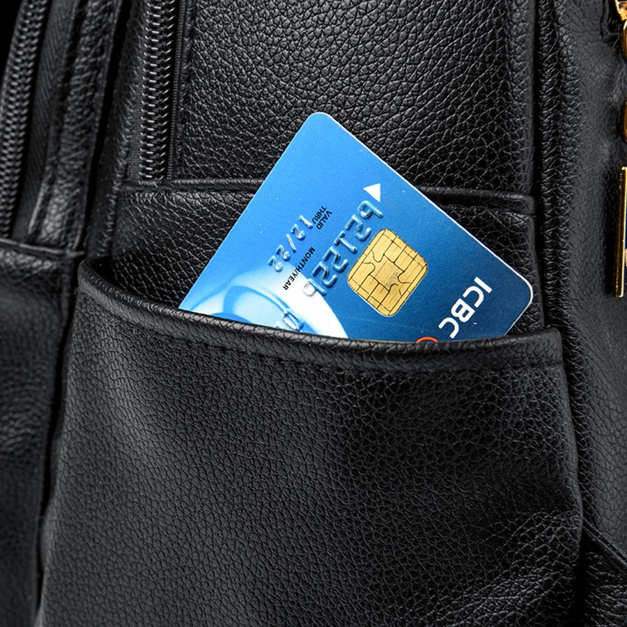 College Women Backpack Designer Soft Leather Vintage Packbag Female Travel Back Pack School Bags for Teenage Girls Shoulder Bag - Clikcy