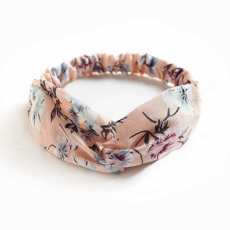 2024 Fashion Women Girls Bohemian Hair Bands Print Headbands Vintage Cross Turban Bandage Bandanas HairBands Hair Accessories