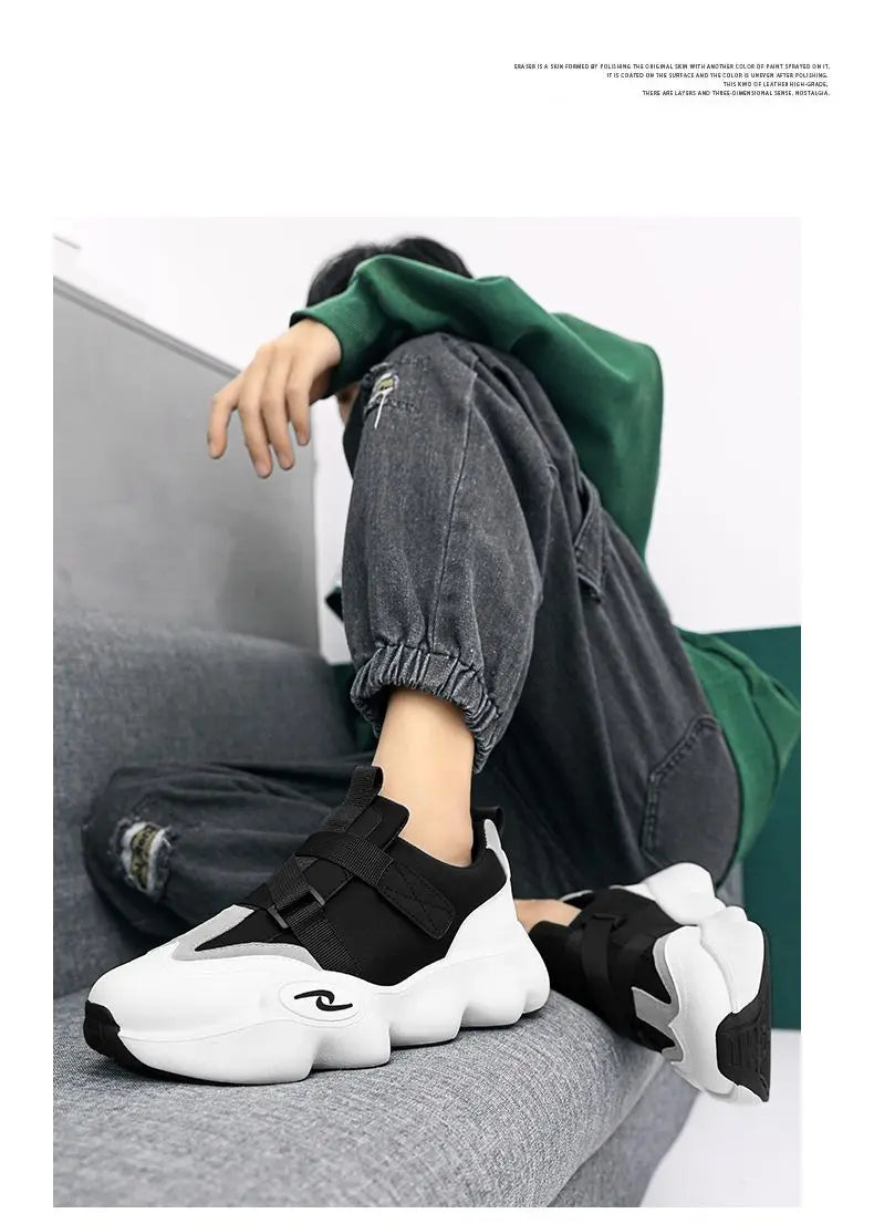 Summer Cool Man Shoes 2024 New Fashion Black Platform Sneakers Chunky Shoes Casual Y2k Trainers for Men