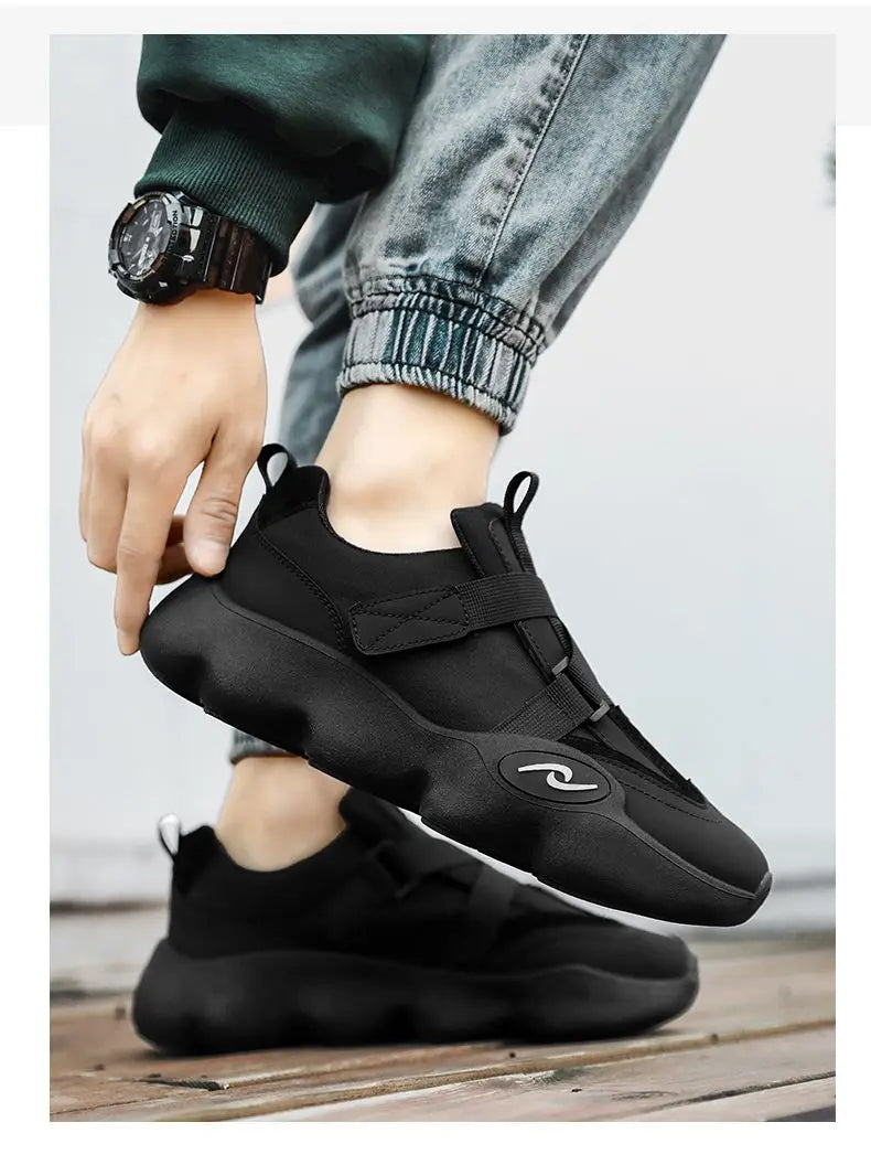 Summer Cool Man Shoes 2024 New Fashion Black Platform Sneakers Chunky Shoes Casual Y2k Trainers for Men