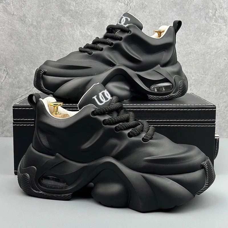 Men Shoes Designer Luxury Casual Sneakers Breathable Platform Shoes for Men Fashion Height Increasing Comfortable Non-slip Shoes - Clikcy
