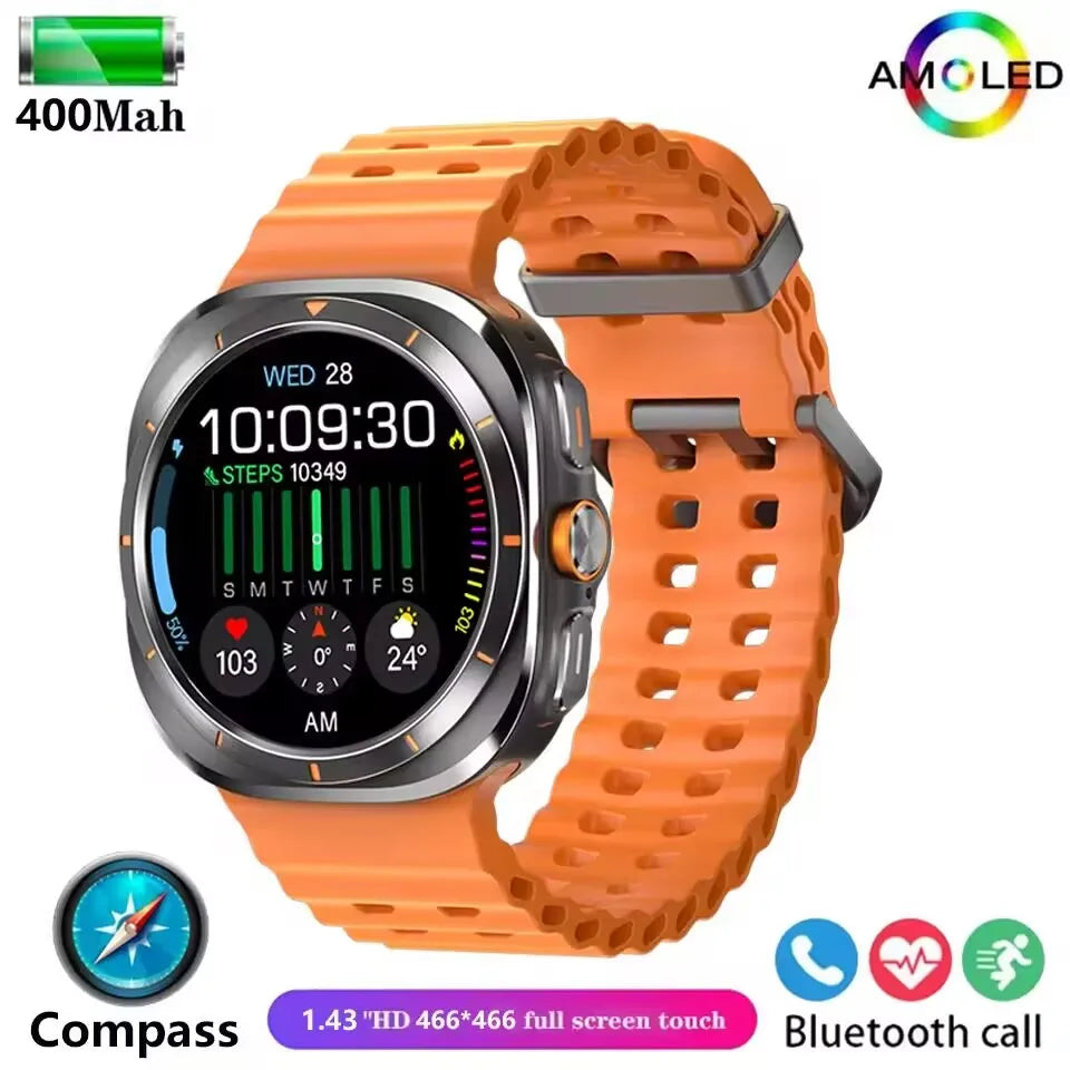 2025 Watch 7 Ultra 47mm Smart Watch IP68 Waterproof Bluetooth Call Compass Smartwatch for Men Women 1.43" AMOLED Screen SpO2 - Clikcy