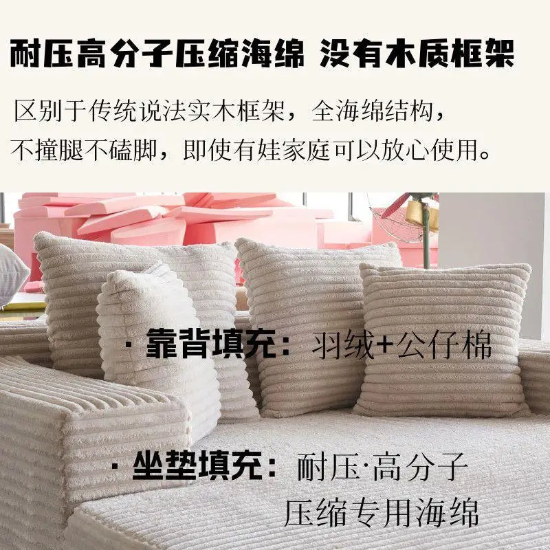 Gray European Living Room Sofas Filler Design Modern Luxury Compressed Sofas Lounges Recliner Couch Wohnzimmer Home Furniture - Clikcy