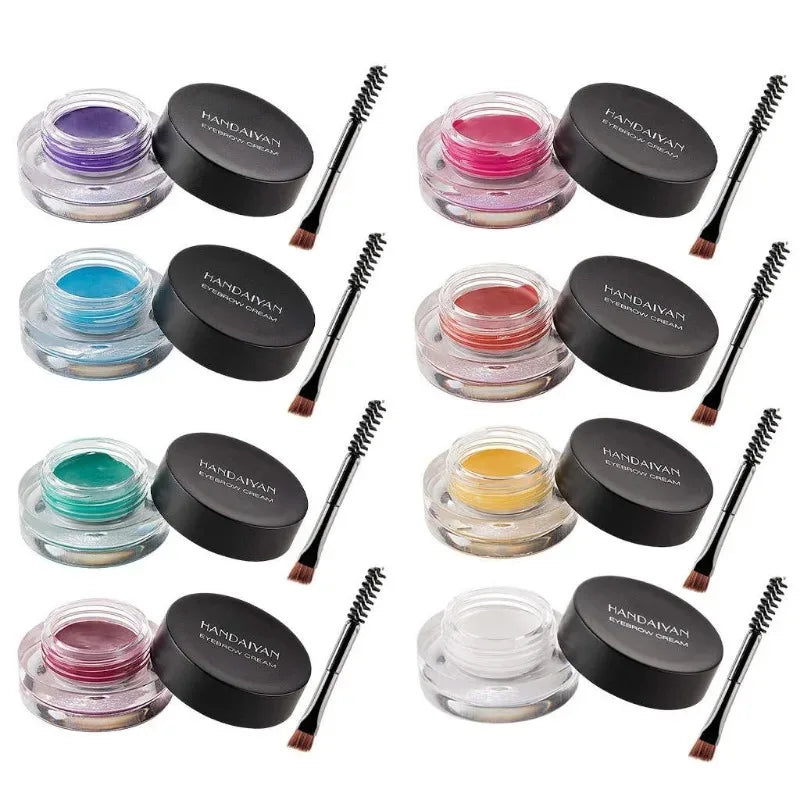 Colorful Eyebrow Gel Eyebrow Dye Glue 12 Colors Rainbow No Fading Dye Eye Brow Paint with Brush Lasting Brow Makeup Cosmetics - Clikcy