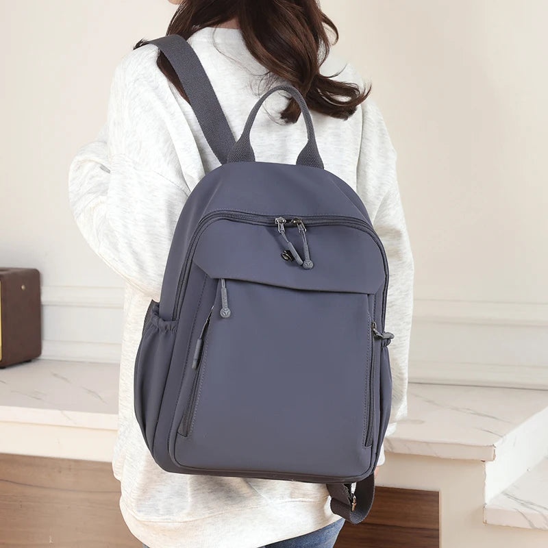 Casual Backpack Women Waterproof Nylon Back Pack Large Capacity Student Daypack Simple Schoolbag for Girls Ladies Travel Bags - Clikcy