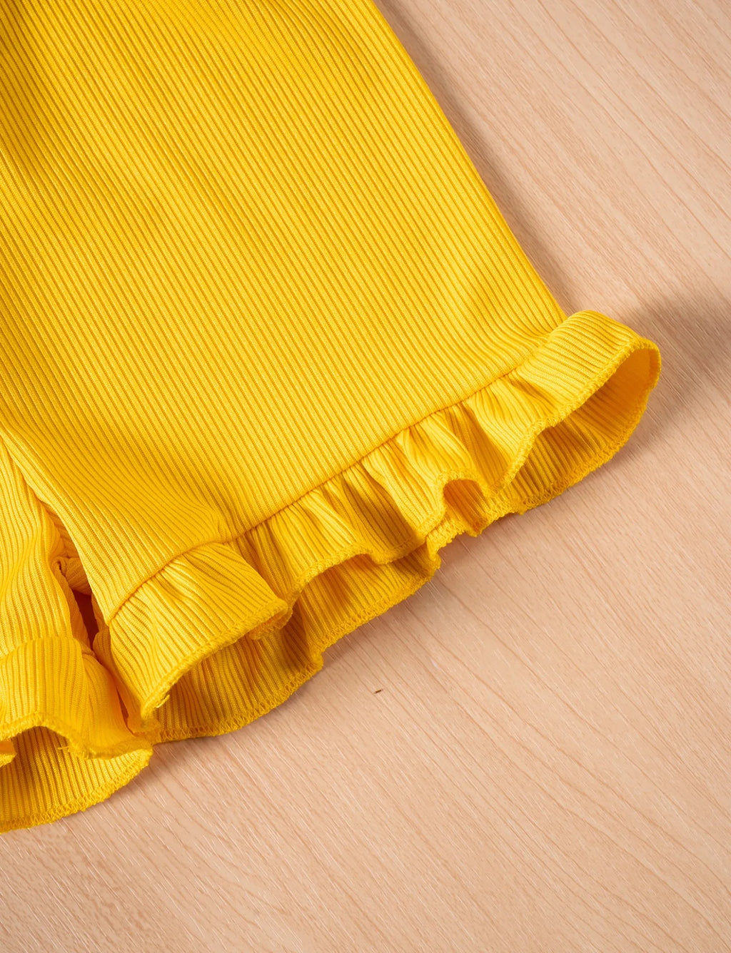 Summer Toddler Girl Ruffle Sleeve 2pcs Set Sleeveless T-shrits Top and Shorts Outfit for Kids Girls Solid Suit Clothing - Clikcy