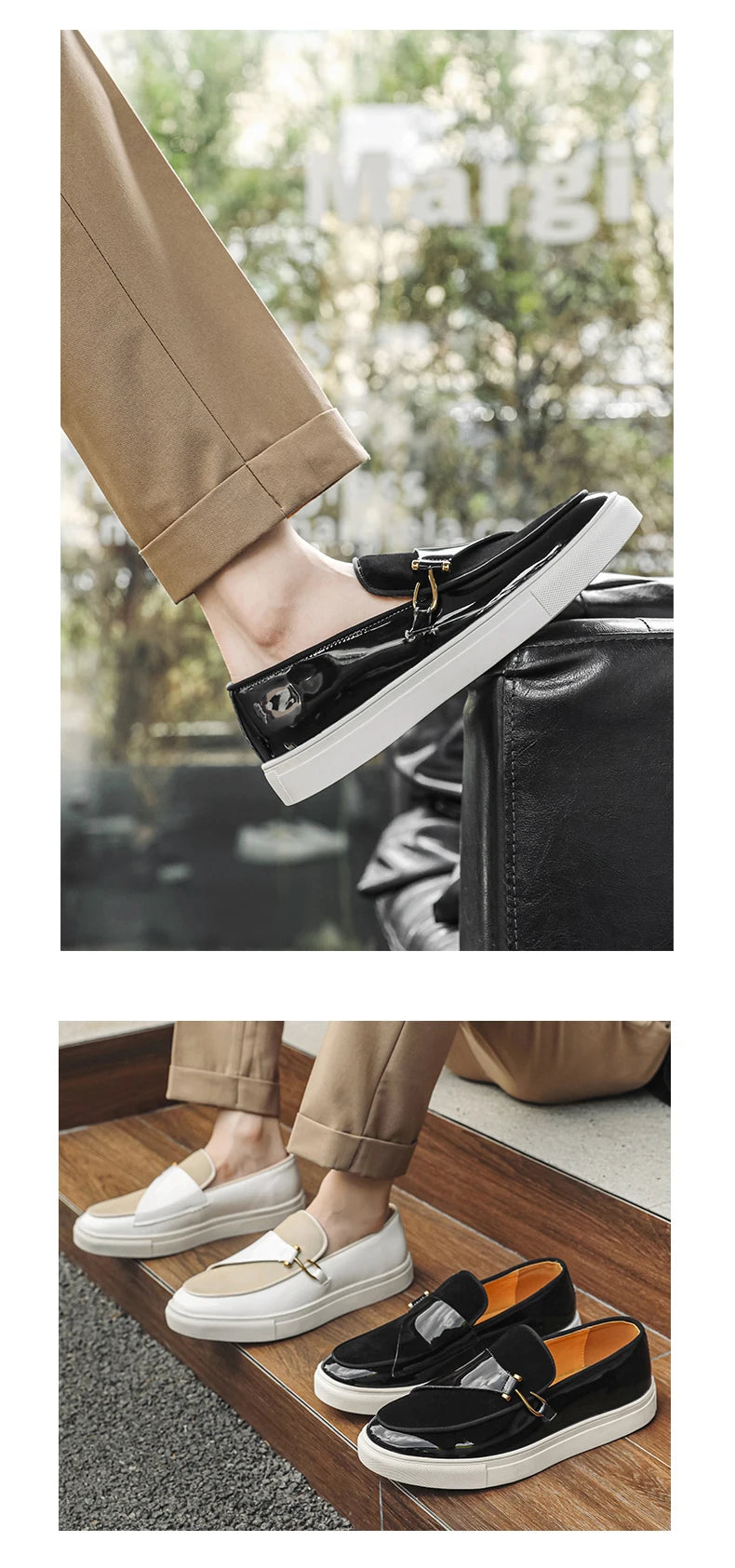 Hight Quality Casual White Leather Shoes For Men New Platform Walking White Sneakers Male British Style Loafers Yuppie Men 2025 - Clikcy