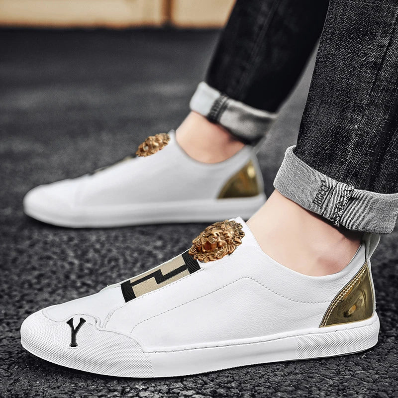 Four seasons casual shoes men's continental station British casual foot cover low tide luxury small white shoes daily casual sho - Clikcy