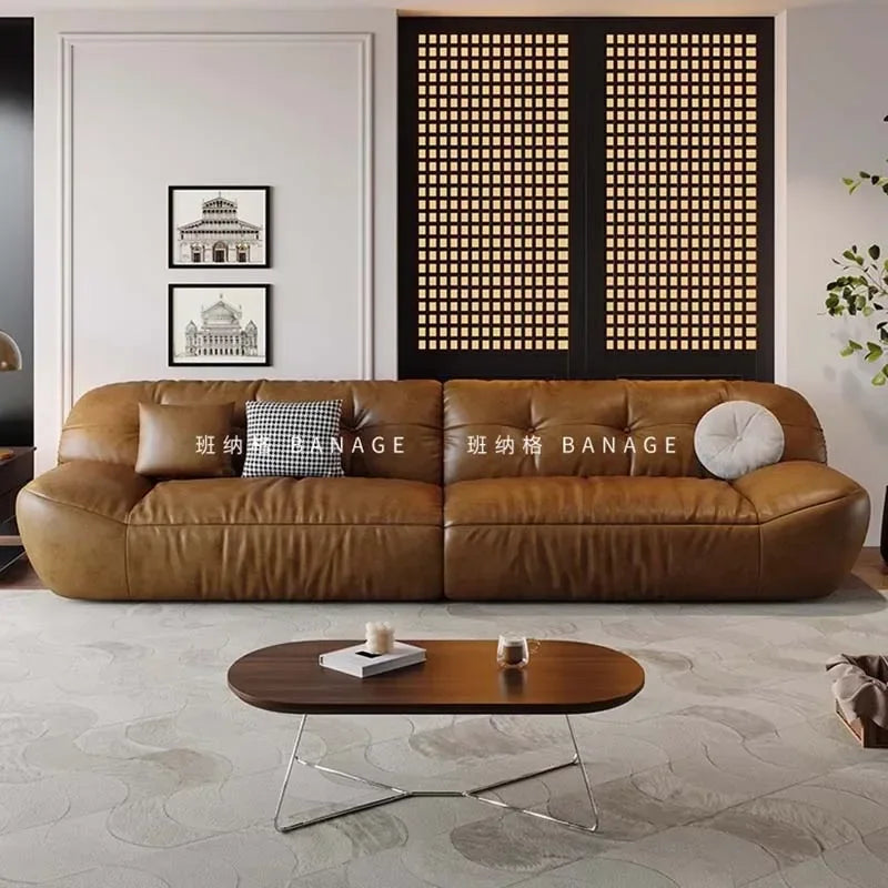 Leather Living Room Sofas Modern European Luxury Design Sofa Living Room Sectional Sofa Sala De Estar De Luxo Room Decor - Clikcy