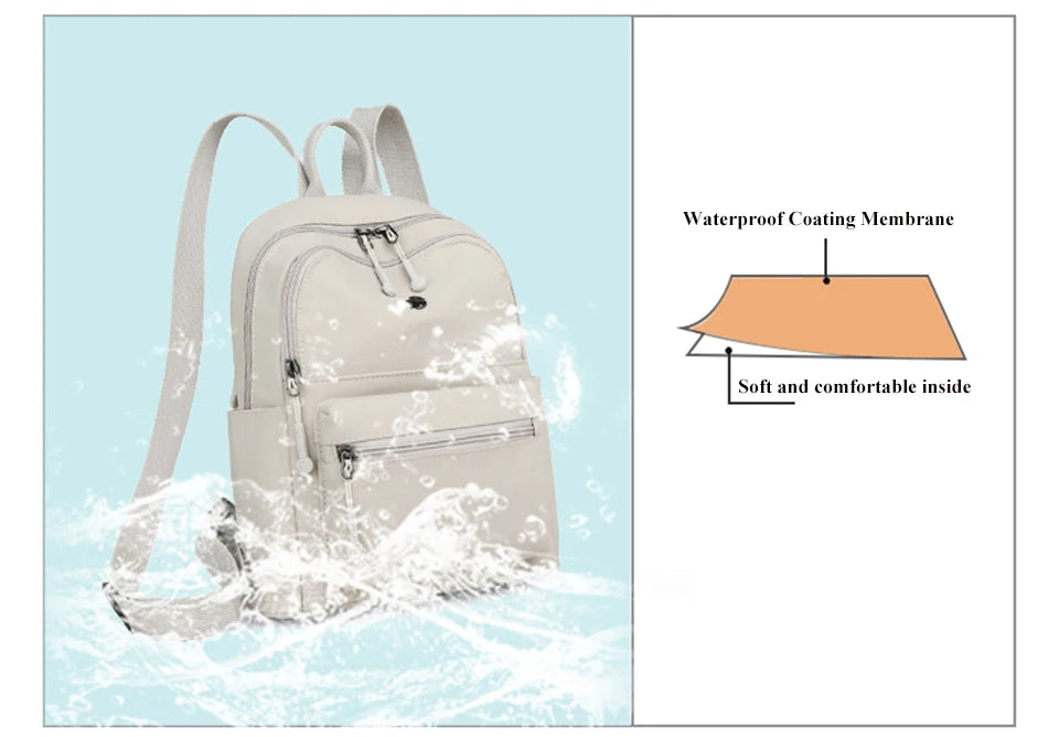 Casual Multi Pockets Backpacks for Women Waterproof Nylon Daypack Women Lightweight Back Pack Ladies Large Capacity Travel Bags - Clikcy