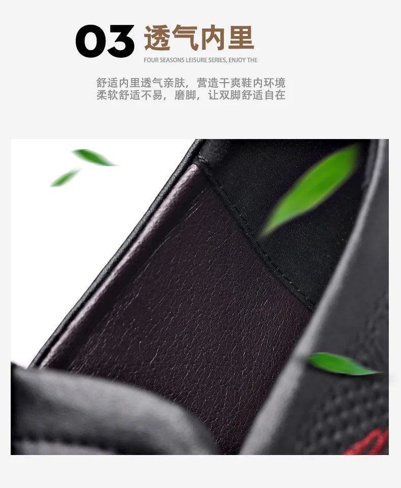 Men's Cow Leather Shoes Genuine Leather Handmade Business shoes Round Toe Casual Loafers Comfortable Man footwear Zapatos Homme