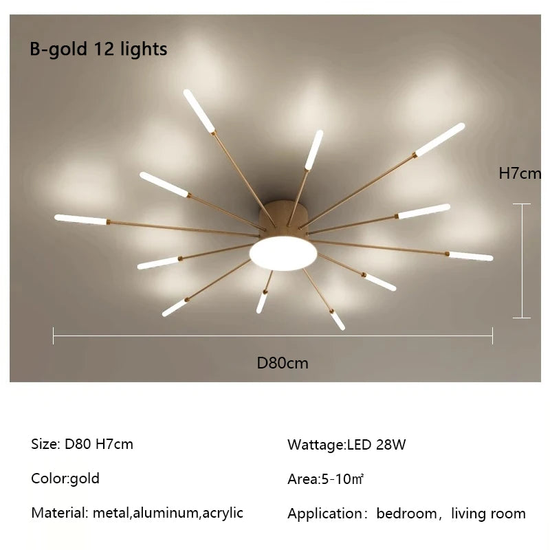 Modern Creativity Fireworks Led Ceiling Lights Living Dining Room Ceiling Chandeliers Lighting Bedroom Luster Lamps Luminaire