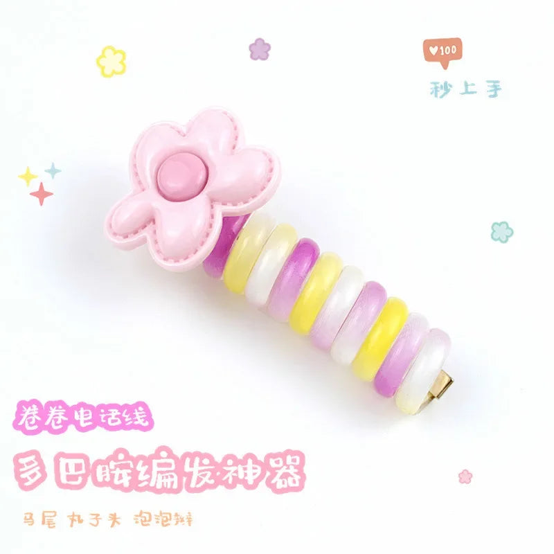 rope adult telephone cable ring Rabbit Cute Hair Ring Large Frosted Adult Hair Tie  head ring Children's telephone hephone Cable