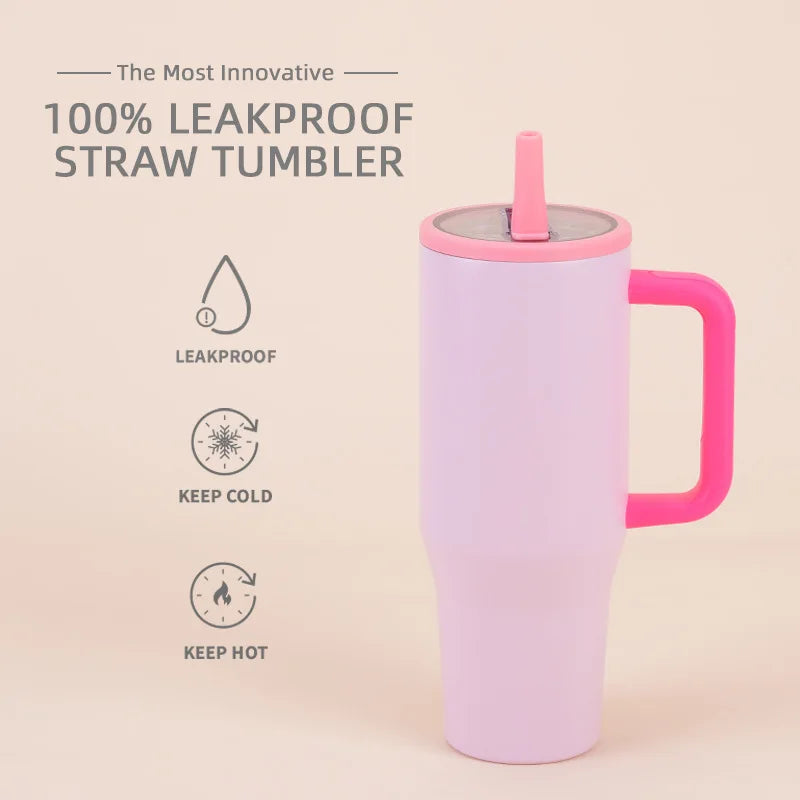 40 Oz Vacuum Flask Cup Thermos water Bottle Thermal Mug Large Capacity Stainless Steel Cold and Hot Tumbler Travel Car coffee - Clikcy