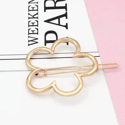 20240Fashion Woman Hair Accessories Triangle Hair Clip Pin Metal Geometric Alloy Moon Circle Hairgrip Barrette Girls Headwear