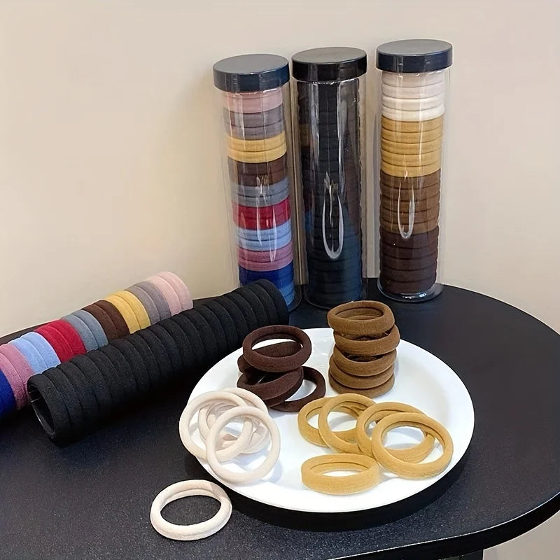 20pcs/can High Elastic Hair Ring French Style Bands Tie Thickened Hair Rope Basic Simple Head Rope For Women Girls Iddal Choice - Clikcy