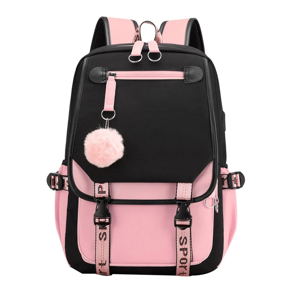 Backpack For Women Large Capacity School Travel Leisure School Bag College Backpacks With USB - Clikcy