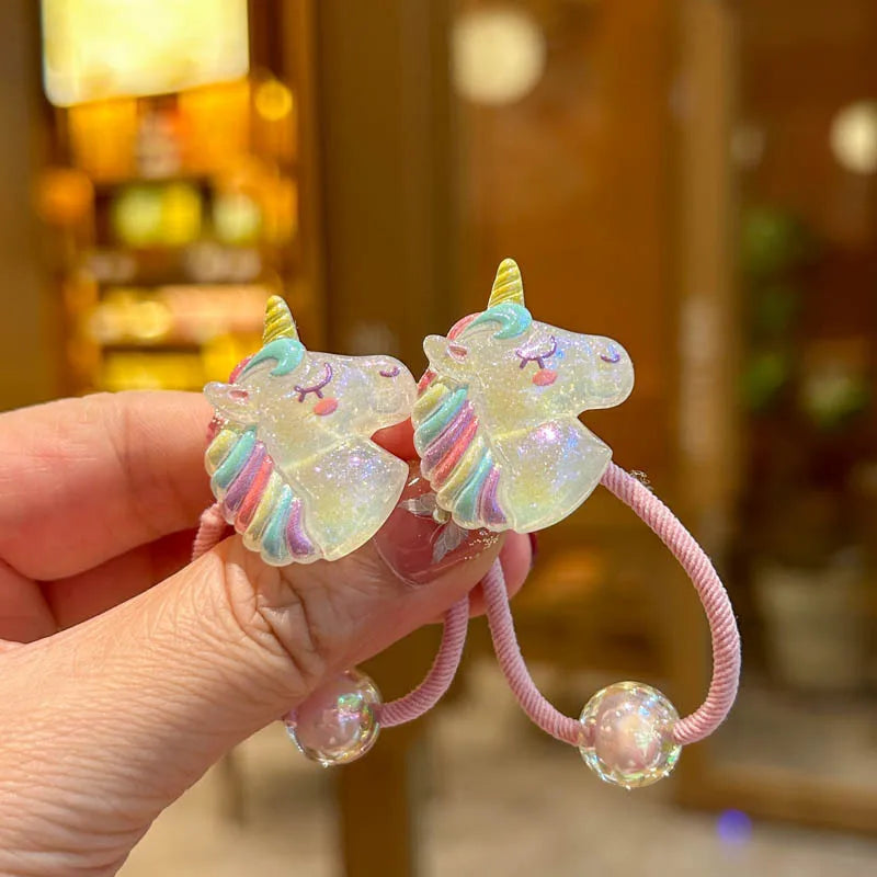 2PCS Lovely Rainbow Elastic Hair Bands for Girls Children's Hair Accessories Baby Headwear Ties Flexible And Stylish - Clikcy